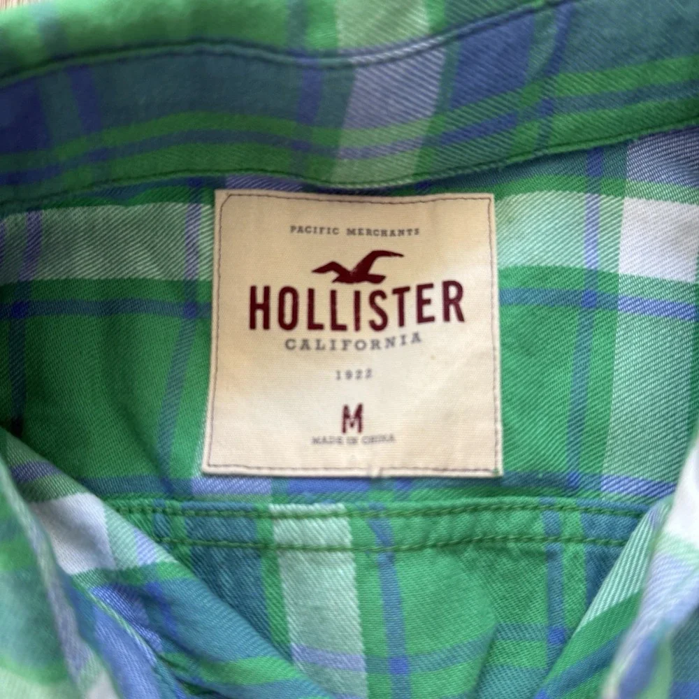 Hollister California Stretch Long Sleeve Plaid‎ Button Down Size Medium Bundle